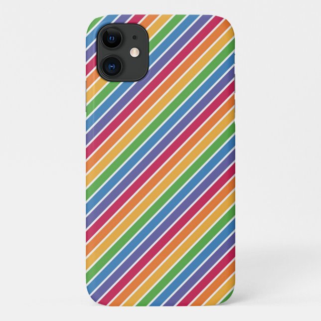 Regenbogenstreifen Muster Case-Mate iPhone Hülle (Rückseite)