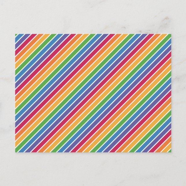 Regenbogenstreifen Muster Feiertagspostkarte (Vorderseite)