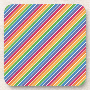 Regenbogenstreifen Muster Getränkeuntersetzer