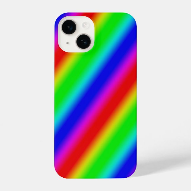 Regenbogenstreifen - Muster iPhone 14 Hülle (Rückseite)
