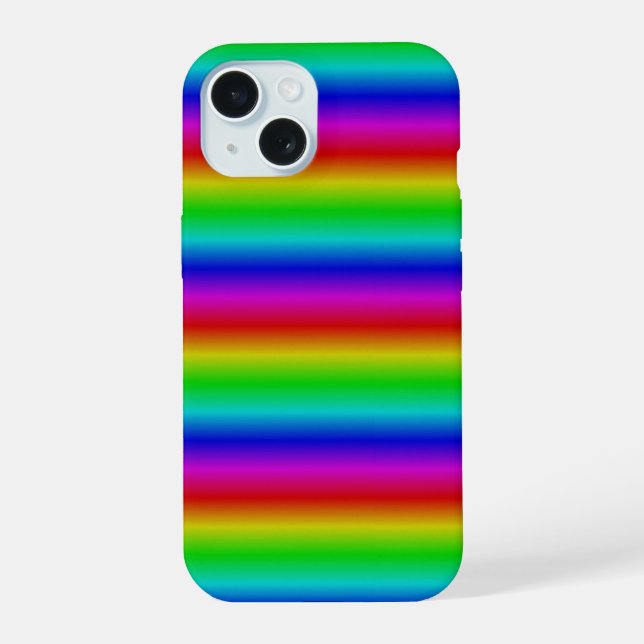 Regenbogenstreifen - Muster iPhone 15 Hülle (Rückseite)