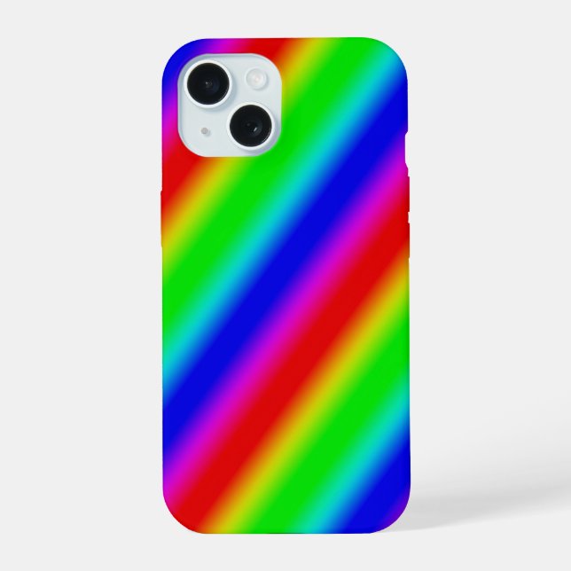 Regenbogenstreifen - Muster iPhone 15 Hülle (Rückseite)