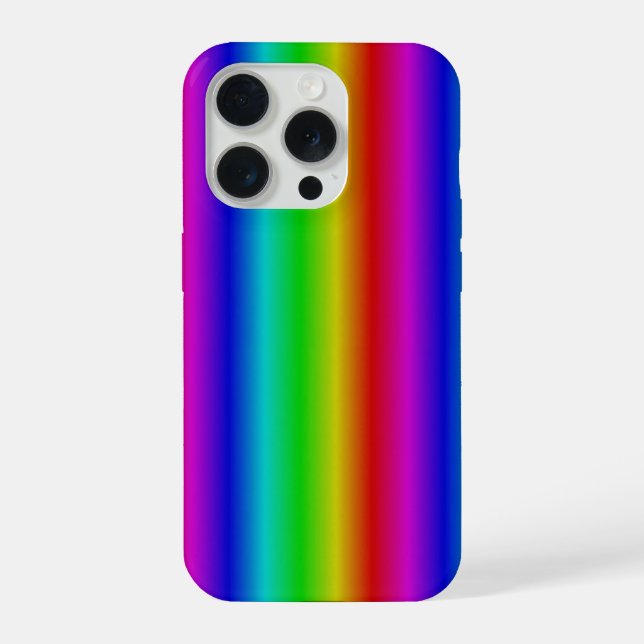 Regenbogenstreifen - Muster iPhone 15 Pro Hülle (Rückseite)