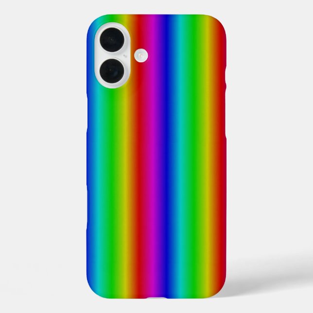 Regenbogenstreifen - Muster iPhone 16 Plus Hülle (Rückseite)