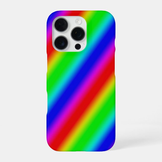 Regenbogenstreifen - Muster iPhone 16 Pro Hülle (Rückseite)