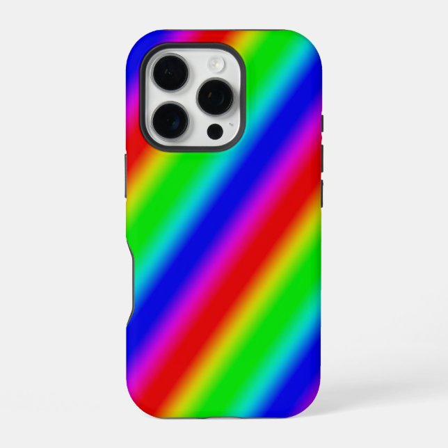 Regenbogenstreifen - Muster iPhone 16 Pro Hülle (Rückseite)