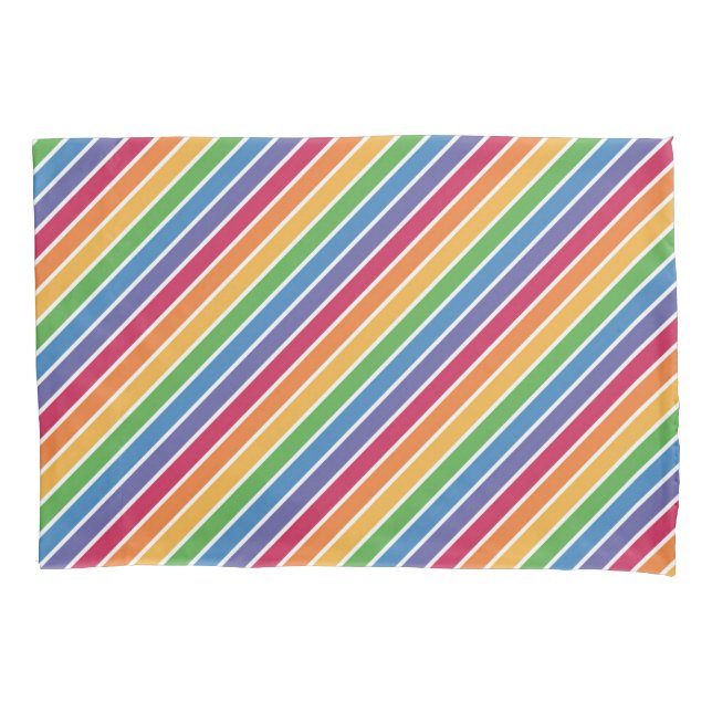 Regenbogenstreifen Muster Kissenbezug (Vorderseite-Links)
