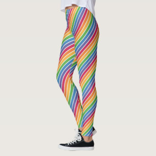 Regenbogenstreifen Muster Leggings