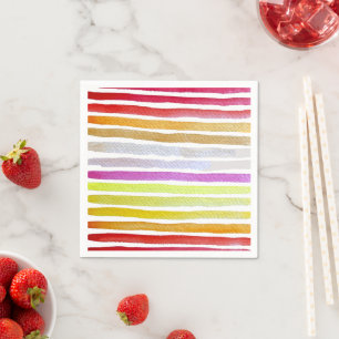 Regenbogenstreifen niedliche Wasserfarbe Serviette