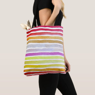 Regenbogenstreifen niedliche Wasserfarbe Tasche