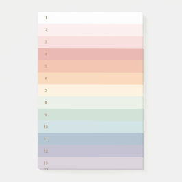 Regenbogenstreifen nummeriert post-it klebezettel
