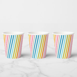 Regenbogenstreifen Pappbecher