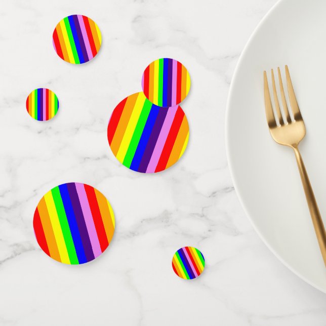Regenbogenstreifen Pride Classic Mehrfarbig Konfetti (Gruppe)