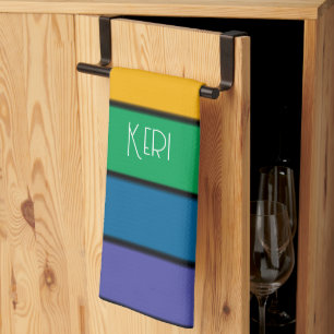 Regenbogenstreifen Pride Flag LGBTQ-Monogramm - Na Geschirrtuch