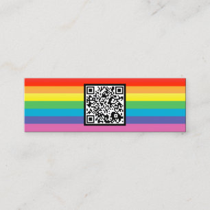 Regenbogenstreifen QR-Code Mini Visitenkarte