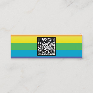 Regenbogenstreifen QR-Code Mini Visitenkarte