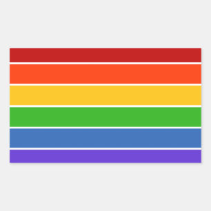 Regenbogenstreifen Rechteckiger Aufkleber