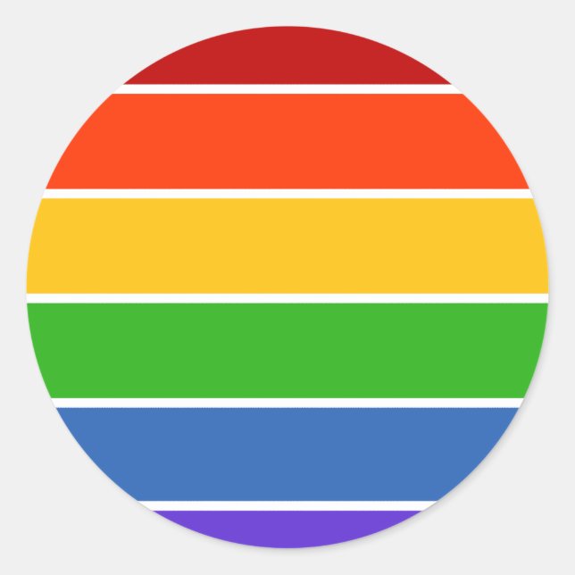 Regenbogenstreifen Runder Aufkleber (Vorderseite)