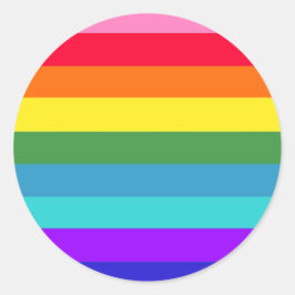 Regenbogenstreifen Runder Aufkleber