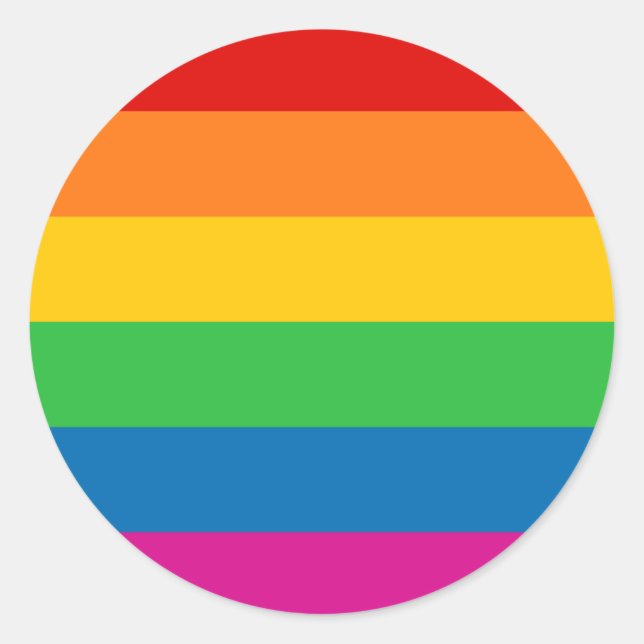 Regenbogenstreifen Runder Aufkleber (Vorderseite)