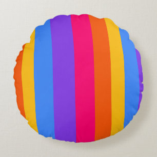 Regenbogenstreifen Rundes Kissen