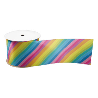 Regenbogenstreifen Satinband