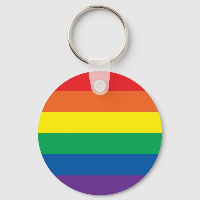 Regenbogenstreifen Schlüsselanhänger (Vorderseite)