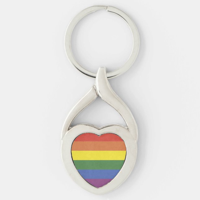 Regenbogenstreifen Schlüsselanhänger (Vorderseite)