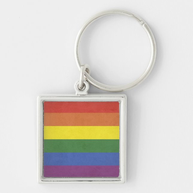 Regenbogenstreifen Schlüsselanhänger (Vorne)