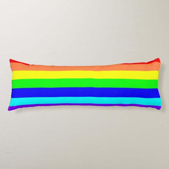 Regenbogenstreifen Seitenschläferkissen (Vorderseite)