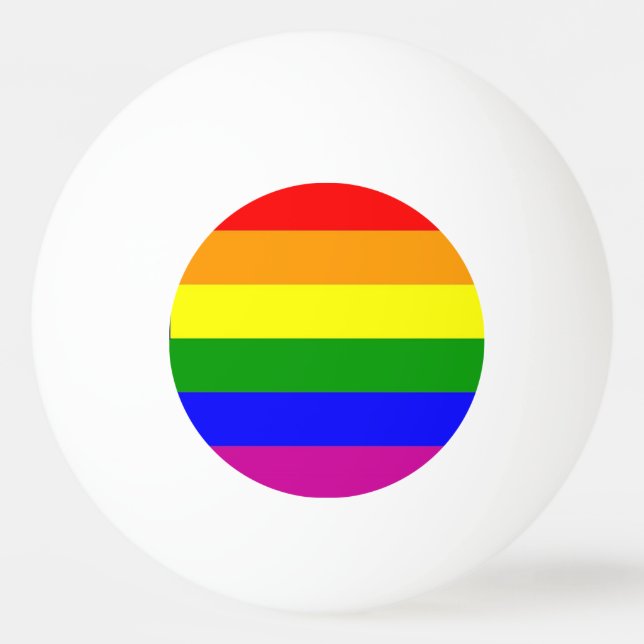 Regenbogenstreifen Tischtennisball (Vorderseite)