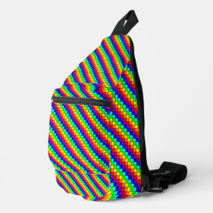 Regenbogenstreifen - Umhängetasche Crossbody Bag