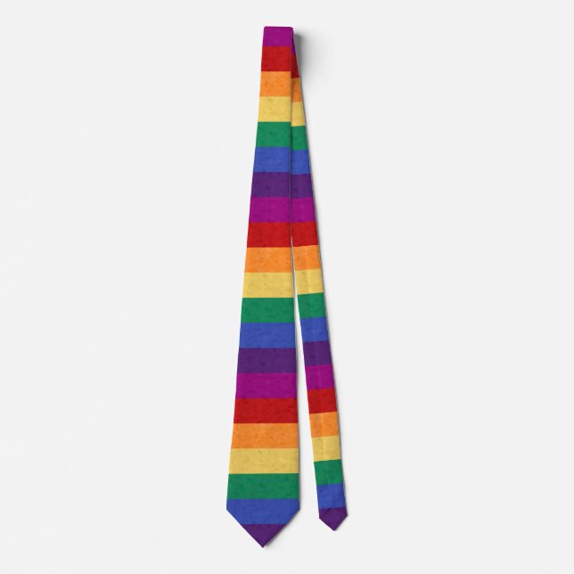 Regenbogenstreifen und Abstraktes Muster Krawatte (Vorderseite)