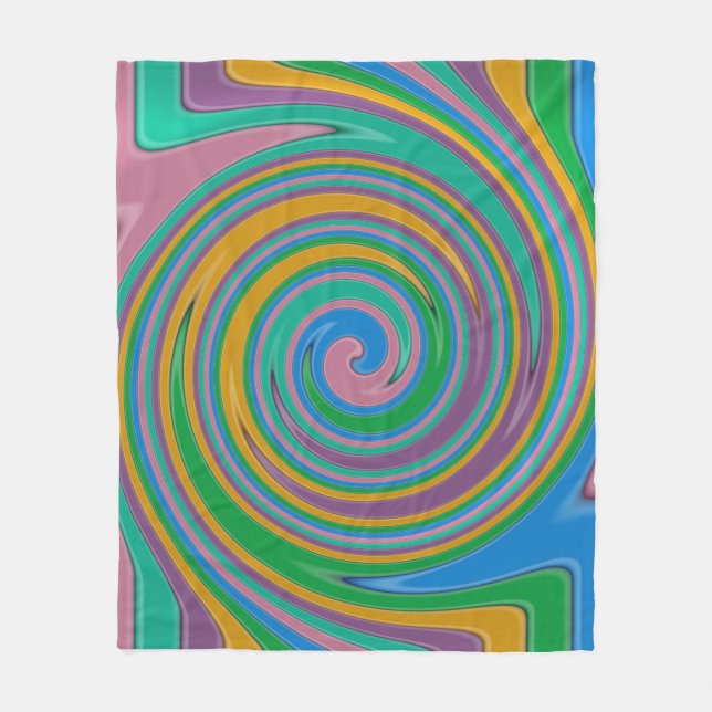 Regenbogenstreifen wirbeln fleecedecke (Vorderseite)