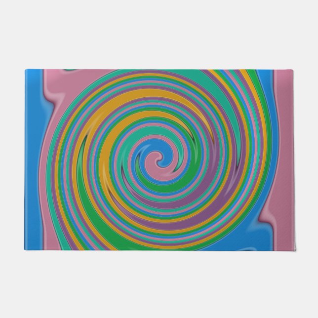 Regenbogenstreifen wirbeln fußmatte (Vorderseite)