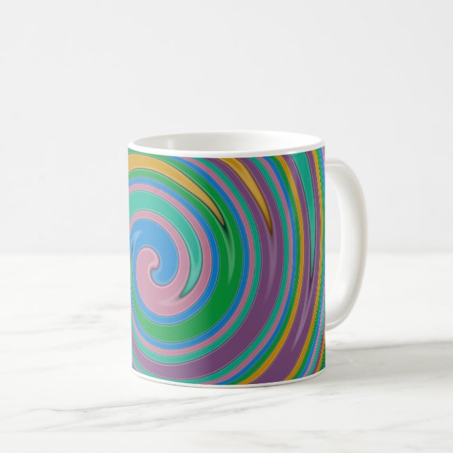 Regenbogenstreifen wirbeln kaffeetasse (VorderseiteRechts)