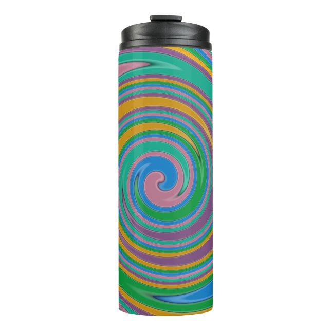 Regenbogenstreifen wirbeln thermosbecher (Vorderseite)