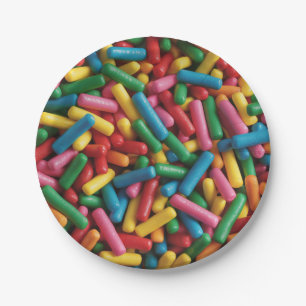 Regenbogenstreusel Pappteller