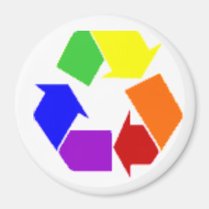 Regenbogensymbol gerecycelt magnet