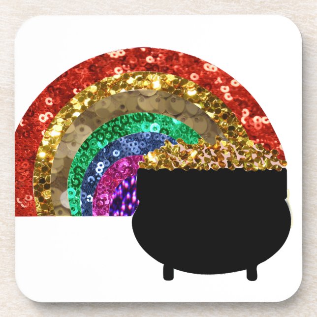 Regenbogentopf Getränkeuntersetzer (Vorderseite)