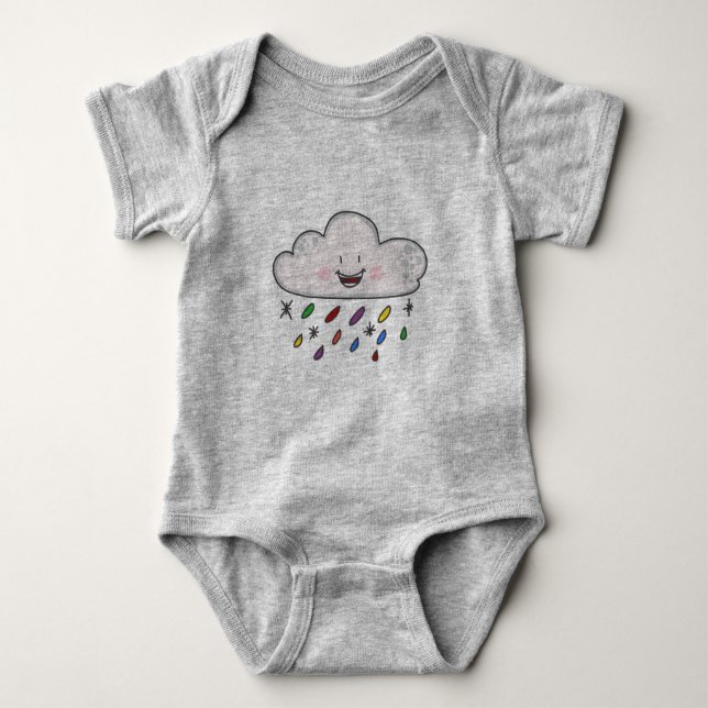 Regenbogentropfen bei Cloud Baby Strampler (Vorderseite)