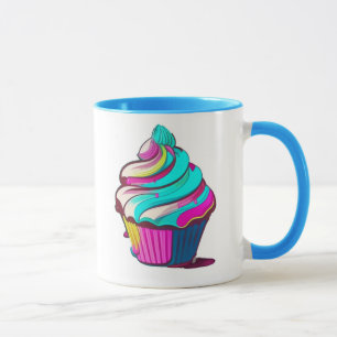 Regenbogentropfen-Cupcake Tasse