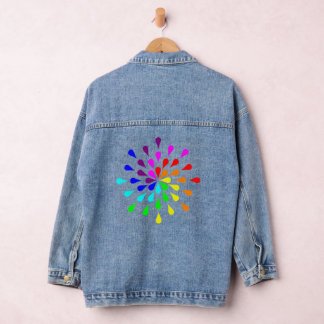 Regenbogentropfen Jeansjacke
