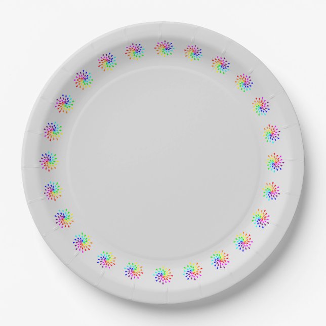 Regenbogentropfen Pappteller (Vorderseite)