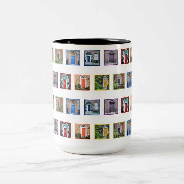 Regenbogentüren der Dublin-Tasse Zweifarbige Tasse (Mittel)