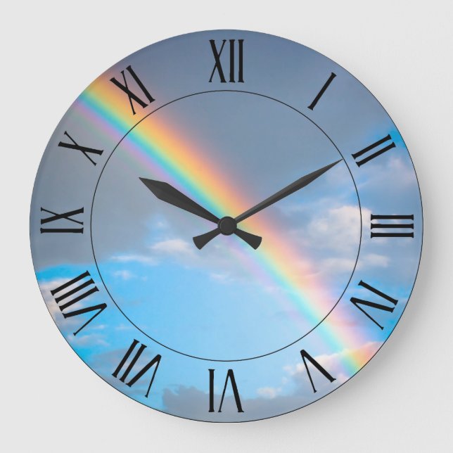 Regenbogenuhr Große Wanduhr (Vorderseite)