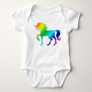 Regenbogenunicorn-Baby-T-Shirt Baby Strampler