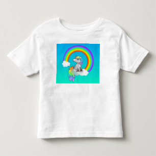 Regenbogenunicorn-blaue Himmel niedlich für Tots! Kleinkind T-shirt