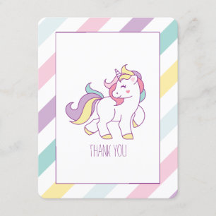 Regenbogenunicorn-Geburtstags-Party danken Ihnen Dankeskarte