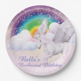 Regenbogenunicorn-Papier-Teller Pappteller